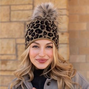 NWT Panache Leopard Print Knit Hat